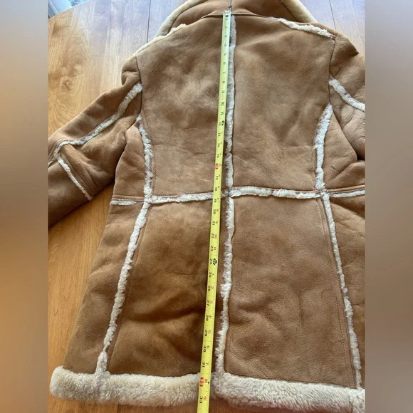 Men's Shearling Sheepskin Coat. Vintage Marlboro Man. Tan/Cream. Size XL - Picture 16 of 16